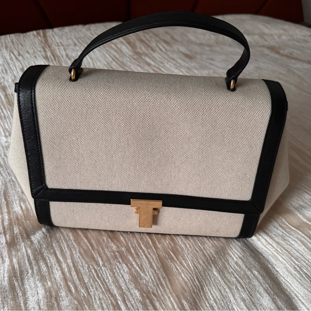 Tory Burch Mixed Media Satchel Bag